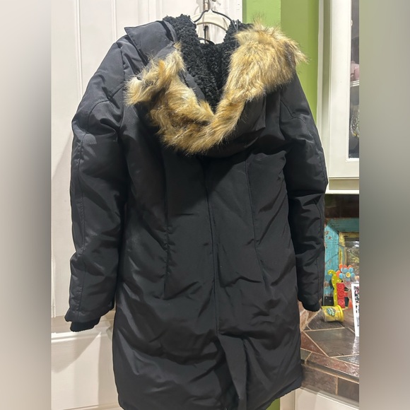 Sam Edelman down hooded faux fur trim jacket size small- NWT - Picture 2 of 7